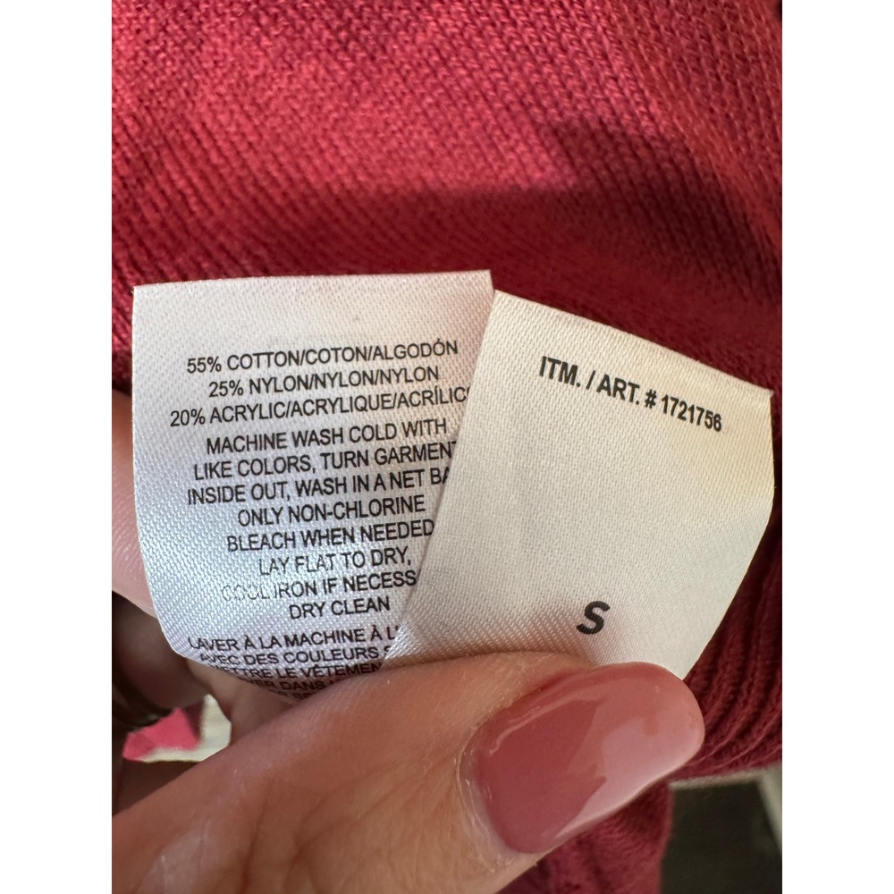 Lucky Brand Women's V-Neck Sweater in Deep Red - Picture 6 of 7
